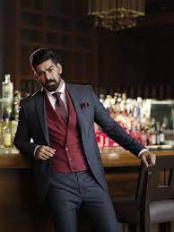 Shop the latest wedding suits and attire for men at menswearhouse.com. Photo Of Grey Suits Burgundy Suit Designer Suits For Men Wedding Suits Men
