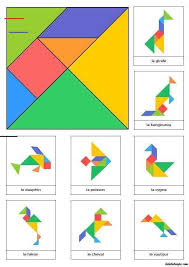 Tangram Zum Drucken Und Schneiden Mit 8 Tiermodellen Ausbildung Akademie A In 2020 Montessori Activities Tangram Math For Kids