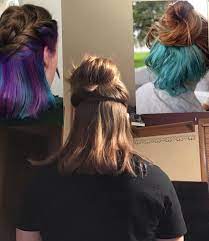 I Want To Dye The Under Half Of My Hair Did I Part This Right Or Should I Make It Higher More Curved I Under Hair Dye Half Colored Hair Hair