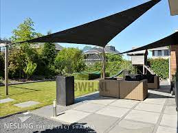 schaduwdoek driehoek zwart 5 x 5 x 5 m pergola schaduw pergola patio patio