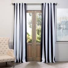 Black And White Striped Drapes Exclusive Fabrics Furnishings Semi Opaque Awning Black And White Stripe Blackout Curtain 50 In W X 108 In L Panel Boch Kc43 108 In 2020 Half Price Drapes Striped Curtains Blackout Curtains
