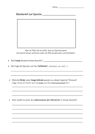 Steckbrief Zur Epoche Unterrichtsmaterial Im Fach Geschichte In 2020 Steckbrief Epochen Geschichte Geschichte
