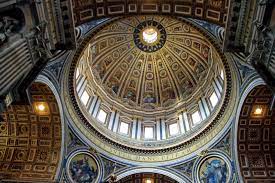 Roma Basilica Di San Pietro Interno Cupola Chiesa Amazzoni Episcopio