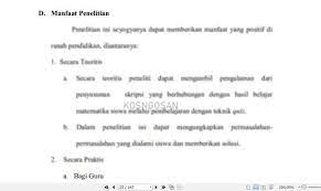 Proposal skripsi penuh adalah jenis proposal dalam bentuk yang lebih lengkap apabila dibandingkan dengan yang sebelumnya. 8 Contoh Manfaat Penelitian Skripsi Tesis Disertasi Kosngosan