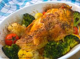 Retete culinare friptura din carne de curcan in tava la cuptor cu sos de vin reteta de casa. Piept De Curcan Cu Broccoli ConopidÄ LÄmaie Èi Cimbru La Cuptor Awfully Tasty