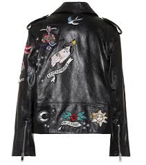 Valentino Beaded Leather Jacket Tough Yet Whimsical Valentino S Leather Moto Jacket Comes In Classic Black An Valentino Jacket Jackets Real Leather Jacket