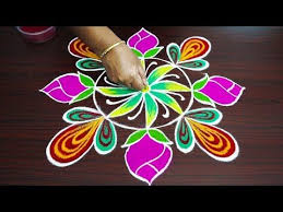 Simple Freehand Colour Kolam For Beginners Rangoli Art Designs Friday Muggulu Designs Youtube Easy Rangoli Designs Rangoli Designs Simple Rangoli