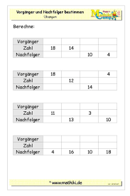 Vorganger Nachfolger Bis 20 Klasse 1 Kostenloses Arbeitsblatt Mit Losungen Als Pdf Download In 2020 Mathe 2 Klasse Matheaufgaben Kostenlose Arbeitsblatter