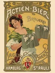 Actien Bier Lager Hamburg Beer Brauerei Germany Vintage Poster Repro Free S H Beer Poster Vintage Beer Vintage Posters