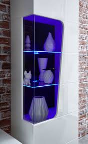 Led lights edge lit glass cabinet shelf backlighting how to install blau schrank / regal Sideboard Kommode Funny Plus Anrichte Schrank Wohnwand Led 170 Cm Weiss Glanz