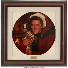 You ain't nothin' but a hound dog cryin' all the time. Elvis Presley Hound Dog Christmas Portrait By Ralph Wolfe Cowan Lot 46182 Heritage Auctions
