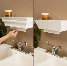Try it at your toilet or kitchen. Hide Your Paper Towels With A Crown Molding Shelf Towel Holder Bathroom Bathroom Paper Towel Holder Towel Holder Diy