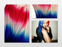 Red White Blue Hair Dyed Hair Blue Ombre Hair Mermaid Hair Color