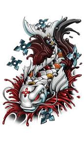 Mesin cutting sticker jinka pro 721 seri terbaru. Ninja Koi Giant Boys Temporary Tattoos Sketsa Tato Tato Naga Tato Ikan Koi