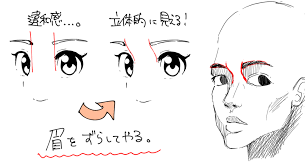 顔が平面になる人へ 少し意識して変えるだけで 顔が立体的になる方法 トニーのブログ 目を描く 顔 絵