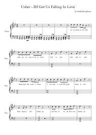 Usher Dj Got Us Falling In Love Sheet Music For Piano Solo Musescore Com