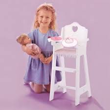 Bitty Baby High Chair Doll High Chair With Accessories And Free Personalization Kit White Pink Gingham In 2020 Doll High Chair Badger Basket High Chair