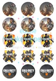 Chic purple vintage cupcake shipping labels. Call Of Duty Black Opps 4 Edible Cupcake Toppers