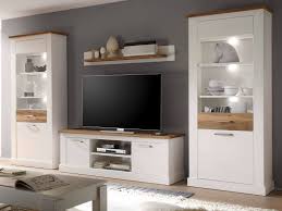 Wohnwand anbauwand wohnzimmer 54121 4 teilig weiss schwarz. Wohnwand Toronto Anderson Pinie Weiss Nussbaum