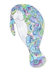 Manatee Watercolor Painting Print Florida Manatee Manatee Etsy In 2020 Animal Paintings Painting Prints Blue Art