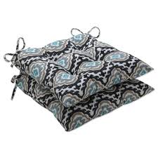 2pc 19 X 19 Outdoor Indoor Wrought Iron Seat Cushion Agrami Medallion Black Pillow Perfect In 2020 Outdoor Chair Pads Indoor Outdoor Chair Chair Pads