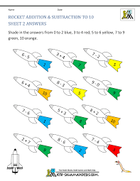 addition subtraction to 10 coloring sheets for kindergarten