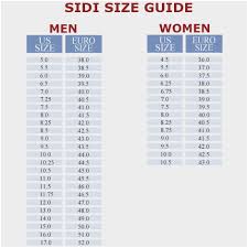 56 efficient sidi size chart cycling