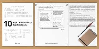 Unseen Poetry Aqa 10 Gcse Practice Exam Questions Ks4 Resource
