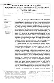 Vous êtes victime de harcèlement moral au travail et vos collègues, clients, fournisseurs, sont volontaires pour apporter leurs témoignages. Https Ledroitouvrier Cgt Fr Img Pdf 200801 Doctrine Adam Pdf