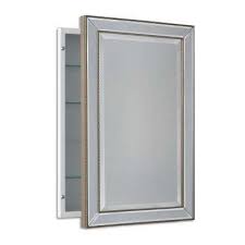 16 In W X 26 In H X 5 In D Framed Single Door Recessed Metro Beaded Bathroom Medicine Ca Recessed Medicine Cabinet Bathroom Medicine Cabinet Mirror Cabinets