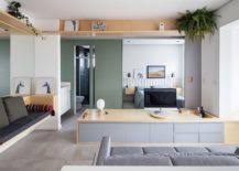 In this diy open concept kitchen ideas video we show you everything you need to know on how to build a half wall (knee wall) with granite bar counter top in. Sliding Doors And Multi Functional Wall Shape Tiny Sao Paulo Apartment