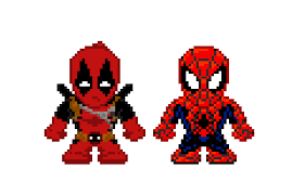 Spiderman And Deadpool Pixel Edition Pixel Deadpool Pixel Art
