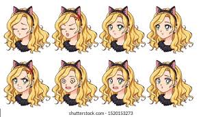 Drawing hair tutorial pelo anime manga hair cute tiny tattoos drawing tutorials for kids hair png okikagu dress hairstyles hair reference. Set Cute Anime Girl Wearing Cat Stock Vector Royalty Free 1520153273