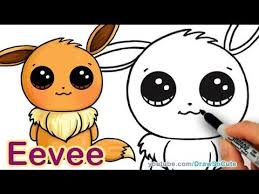 How To Draw Pokemon Eevee Step By Step Easy And Cute Pokemon Drawings Cute Drawings Kawaii Drawings
