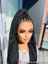 Listo para enviar al día siguiente 2 días de ENVÍO GRATIS Peluca trenzada  sin nudos, trenzas de caja, pelucas trenzadas de encaje completo, peluca  trenzada, pelucas trenzadas para mujeres negras