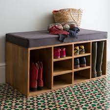 Leave them there the night before so you're sure to remember them in the morning when you're leaving the house. How To Store Shoes In A Tiny Studio Domino Bench With Shoe Storage Entryway Shoe Storage Shoe Storage Unit