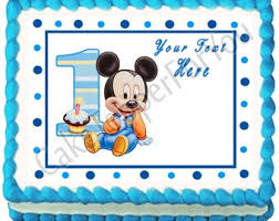 Baby Mickey Mouse 1st Birthday Cake Etsy