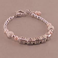 Baby Girl Gift Infant Name Bracelet Sterling Silver Etsy Name Bracelet Girl Bracelets Baby Jewelry
