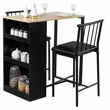 Weehom bar table with 2 bar stools, pub dining height table set, kitchen counter with bar chairs,bistro table sets for kitchen living room, built in storage layer, easy assemble 4.0 out of 5 stars 16 $109.99 $ 109. Gymax 3 Piece Counter Height Pub Dining Set Kitchen Table Chairs W Overstock 32072159