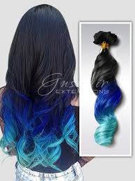 Blue Ombre Hair Extensions Three Colors Ombre Hair Extension Indian Remy Hair Extensions Dip Dye Hair Extensions 3 Bund Hair Styles Ombre Hair Color Ombre Hair