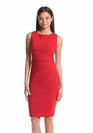 Calvin Klein Womens Shutter Pleat Sheath Wear To Work Dress Red 14 Fashion Classy Dresses Womens Dresses