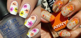 After painting on the white, with the color of your choice, create thin stripes as shown. 15 Amazing Fall Autumn Nail Art Designs Ideas Trends Stickers 2014 Fabulous Nail Art Designs