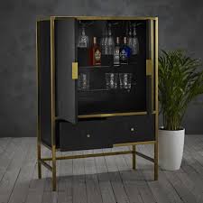 A drinks cabinet is a cherished item taking pride of place in many homes. Lpd Furniture Monaco 2 Door Drinks Cabinet Black Leader Furniture