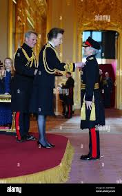 Lieutenant General Dame Sharon Nesmith is made a Dame Commander of the  Order of the Bath by the Princess Royal at Windsor Castle, Berkshire.  Picture date: Tuesday April 23, 2024 Stock Photo