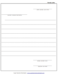 Friendly Letter Worksheets
