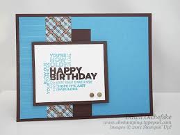 Handmade cards are always considered special. Stampin Up Delightful Dozen Guy Card Happy Birthday Card Design Birthday Cards For Men Birthday Cards