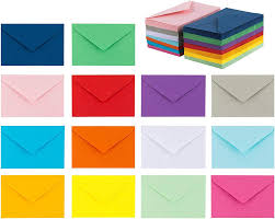 Homemade envelopes can add a personal touch to any card or letter. Amazon Com 140 Mini Envelopes 14 Assorted Colors Gift Card Business Card Envelopes 4 X 2 7 Office Products