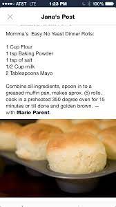 Easy No Yeast Rolls 2019 Rolls Diy Recipes Bread Recipes Homemade No Yeast Dinner Rolls