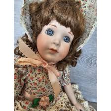 Simple Treasures 14" Artist Doll Fine Bisque Porcelain Floral 1987 Grace  Cory