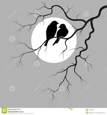 Bird Sitting On Tree Branch Drawing Illustration About Two Birds Is Sitting On A Branch Illustration Of Branch Birds Monochrome 41327859 Bird Silhouette Art Bird Outline Silhouette Art